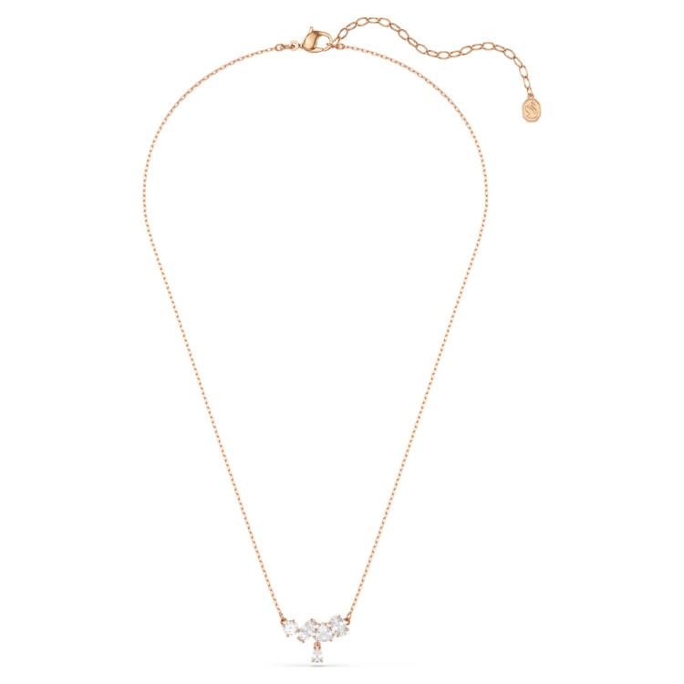 Mesmera necklace Mixed cuts, White, 18K rose gold finish